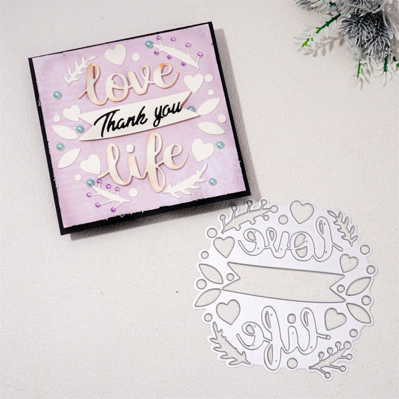 Kokorosa Metal Cutting Dies With Love Life Word Background Board