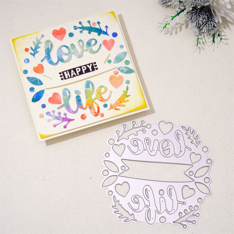 Kokorosa Metal Cutting Dies With Love Life Word Background Board