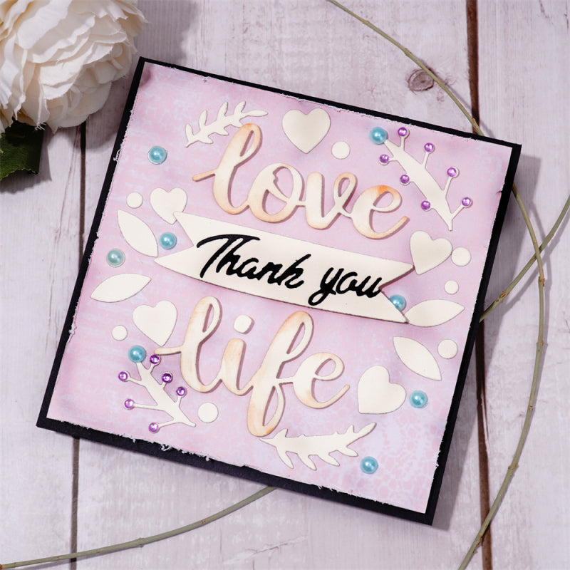 Kokorosa Metal Cutting Dies With Love Life Word Background Board