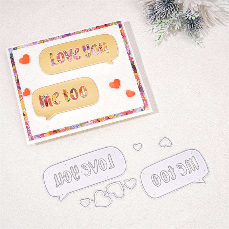 Kokorosa Metal Cutting Dies With Love You Words and Hearts