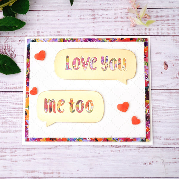 Kokorosa Metal Cutting Dies With Love You Words and Hearts