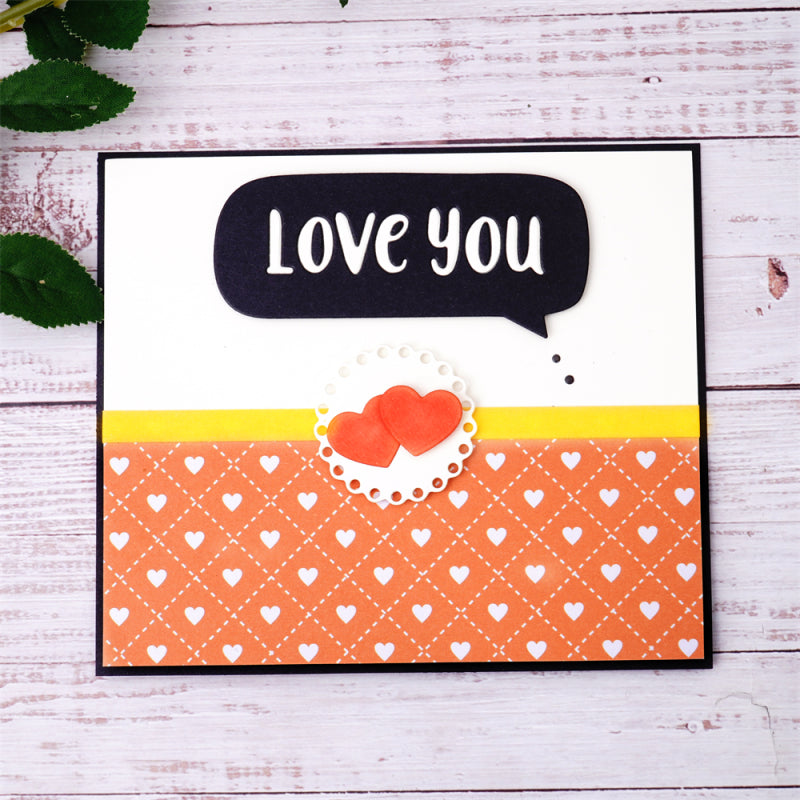 Kokorosa Metal Cutting Dies With Love You Words and Hearts