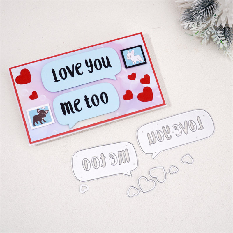 Kokorosa Metal Cutting Dies With Love You Words and Hearts