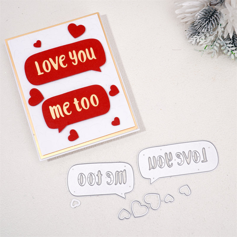 Kokorosa Metal Cutting Dies With Love You Words and Hearts