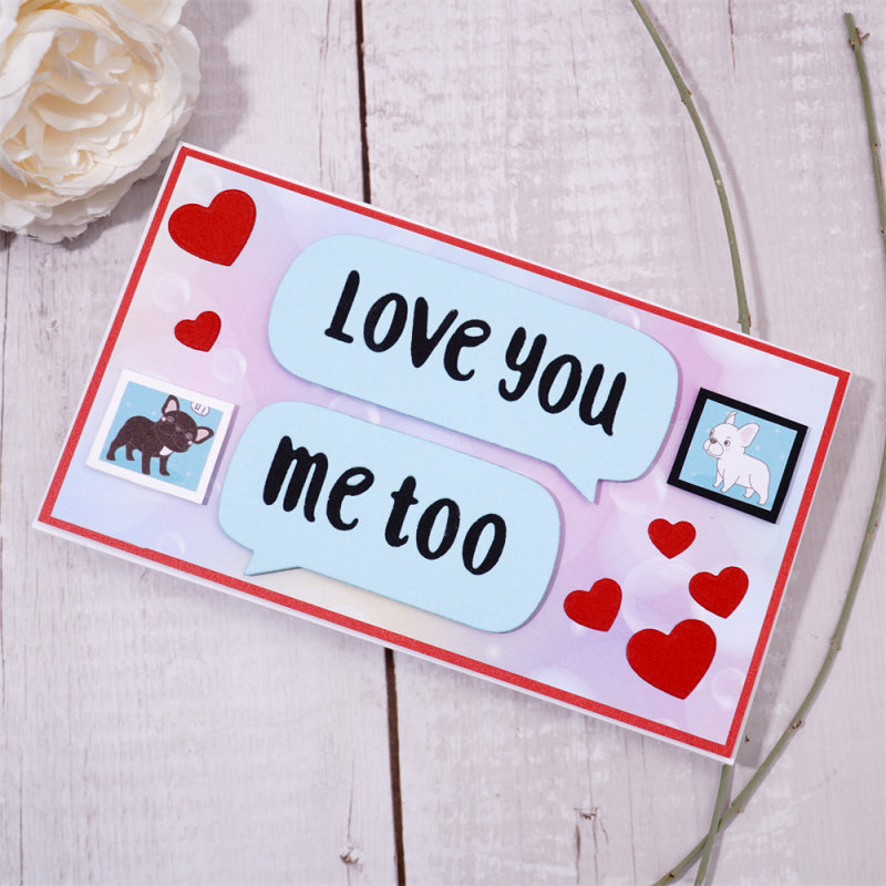 Kokorosa Metal Cutting Dies With Love You Words and Hearts