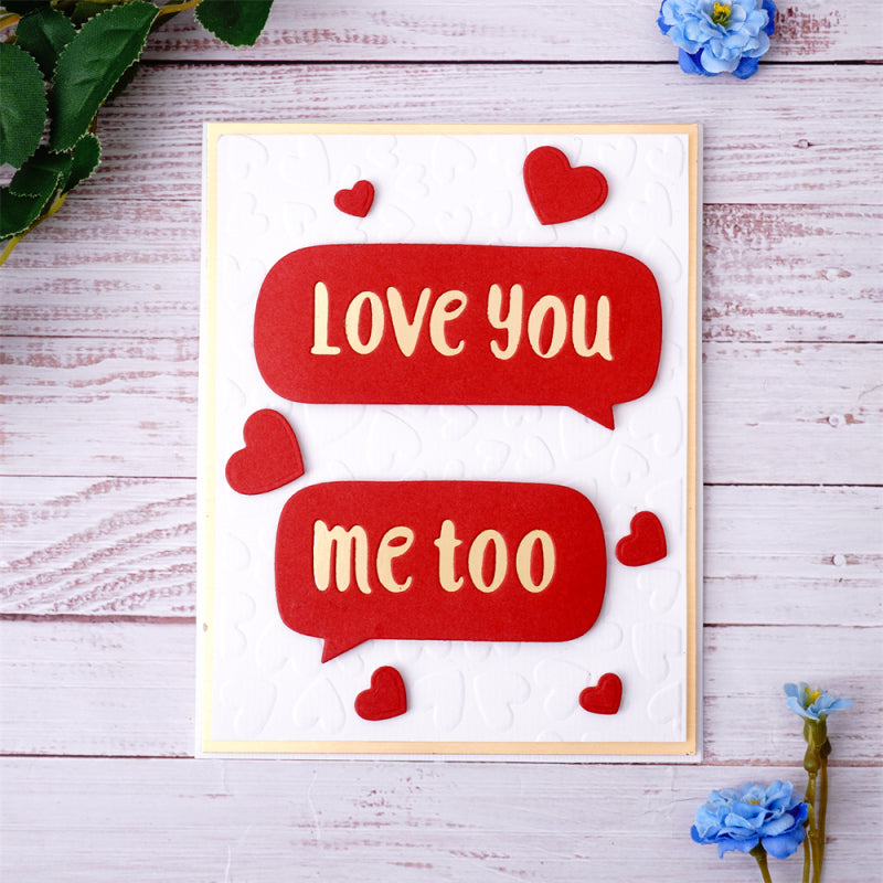 Kokorosa Metal Cutting Dies With Love You Words and Hearts