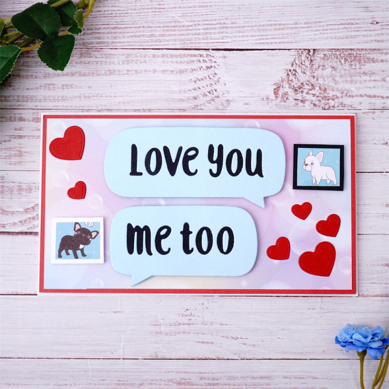 Kokorosa Metal Cutting Dies With Love You Words and Hearts