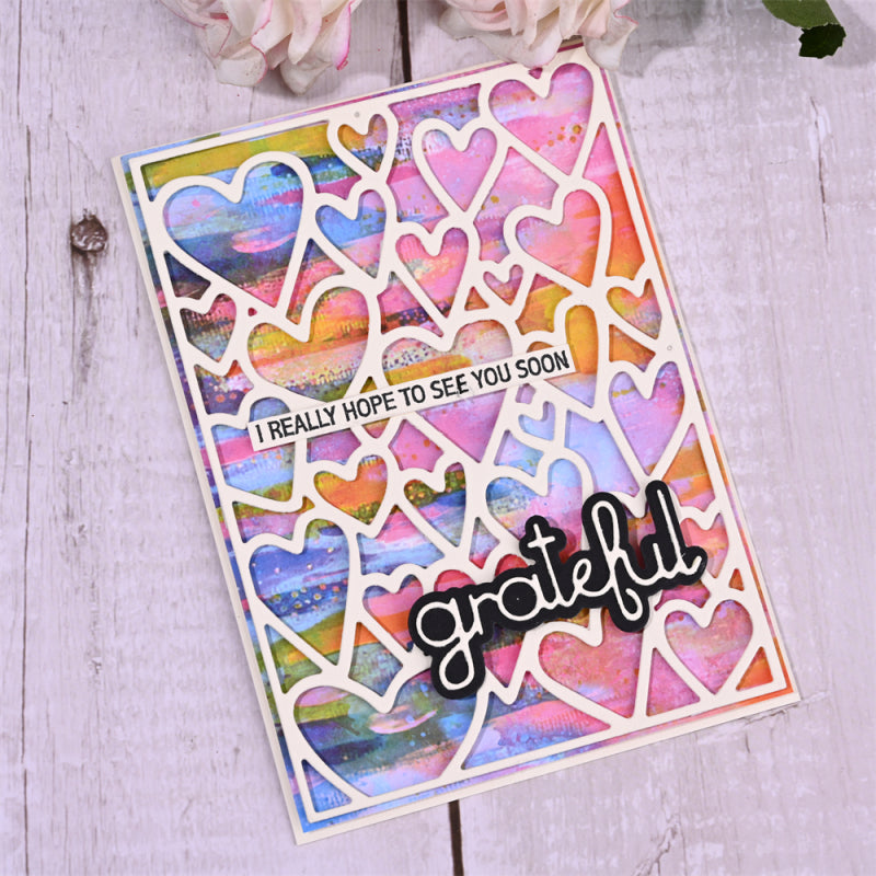 Kokorosa Metal Cutting Dies With Lovely Heart Background Board