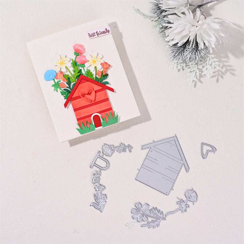 Kokorosa Metal Cutting Dies With Lovely House And Flowers