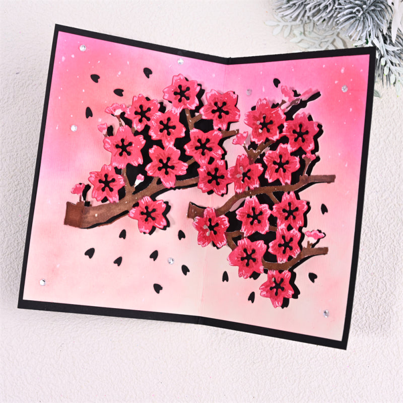 Kokorosa Metal Cutting Dies With Plum Flower Background Board