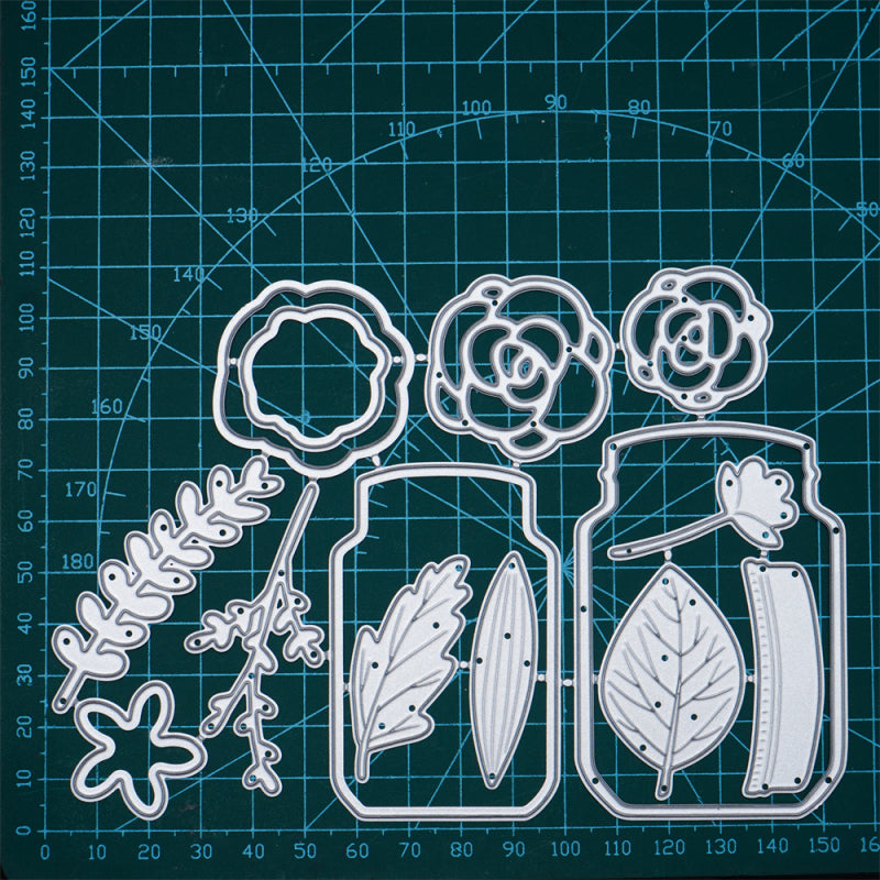 Kokorosa Metal Cutting Dies With Two Bottles Flowers Sets