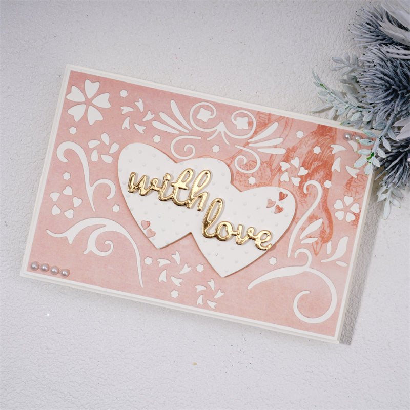 Kokorosa Metal Cutting Dies With Two Closed Hearts Background Board