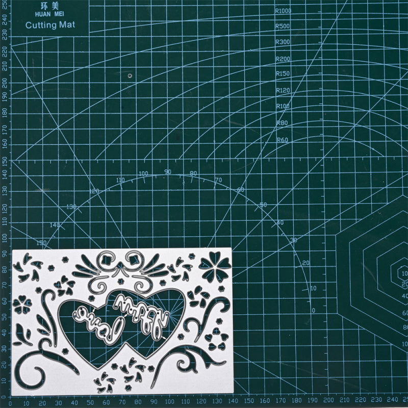 Kokorosa Metal Cutting Dies With Two Closed Hearts Background Board