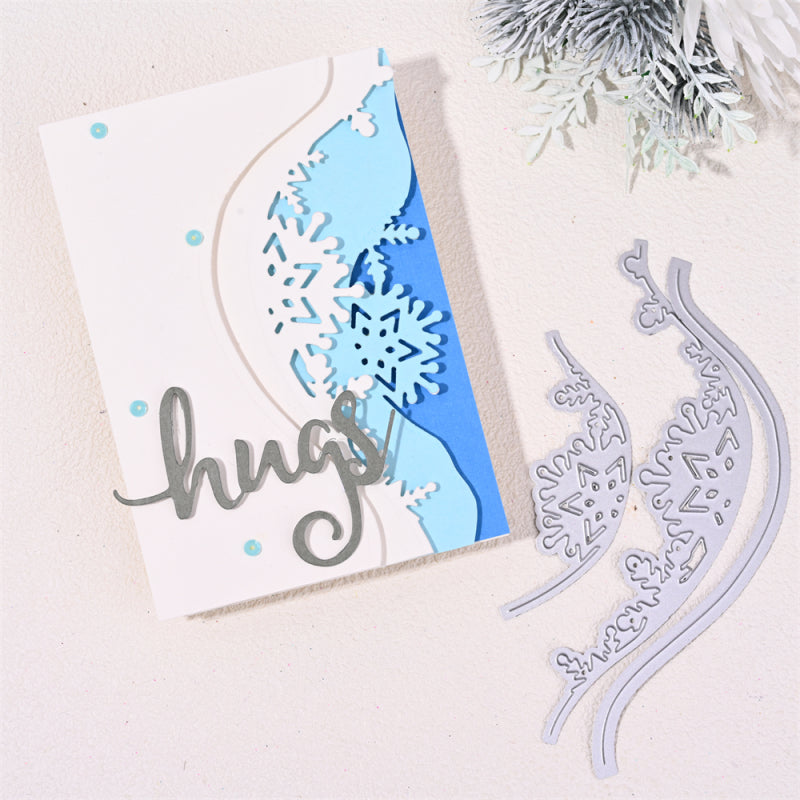 Kokorosa Metal Cutting Dies With Wave Snowflake Border