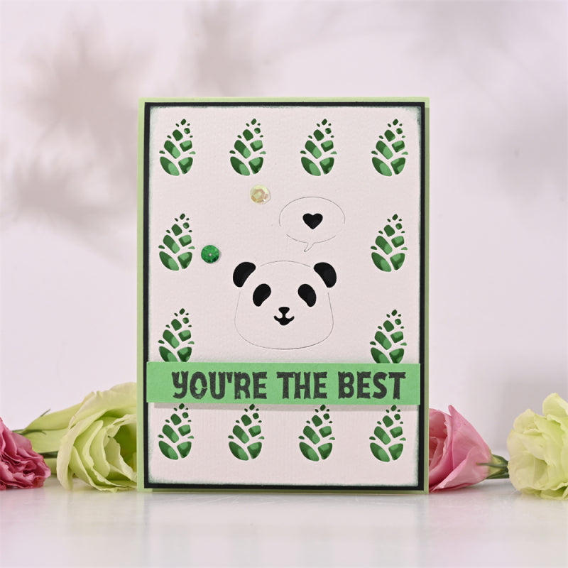 Kokorosa Metal Cutting Dies with Bamboo Shoots Panda Background Board