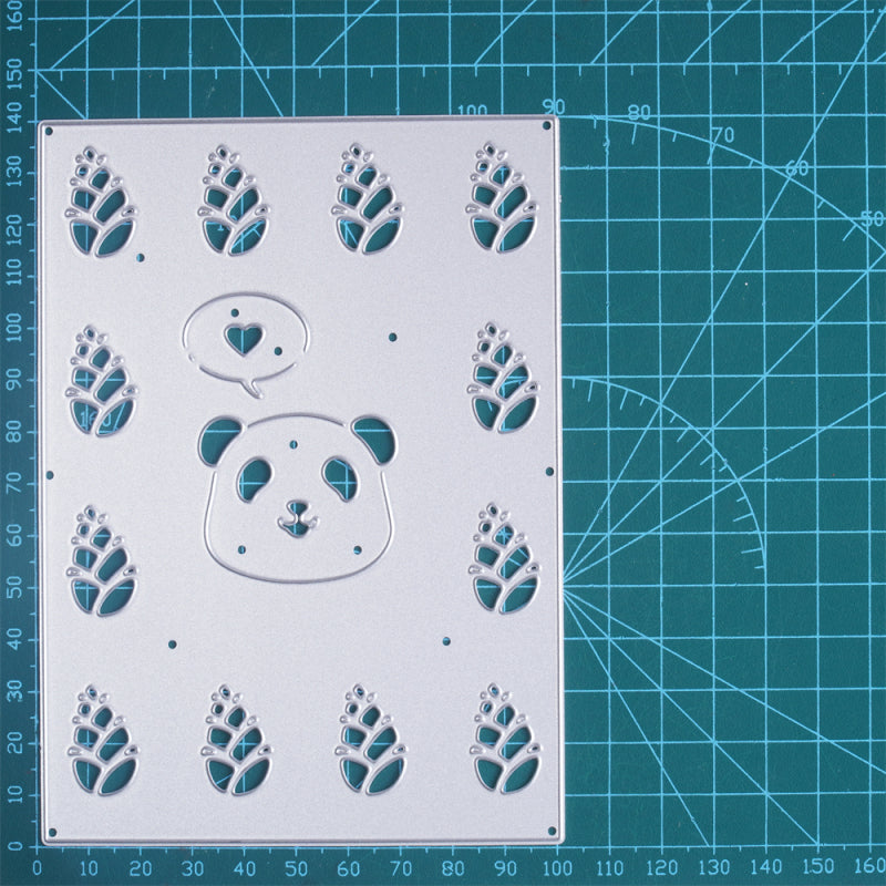 Kokorosa Metal Cutting Dies with Bamboo Shoots Panda Background Board