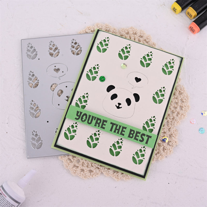 Kokorosa Metal Cutting Dies with Bamboo Shoots Panda Background Board