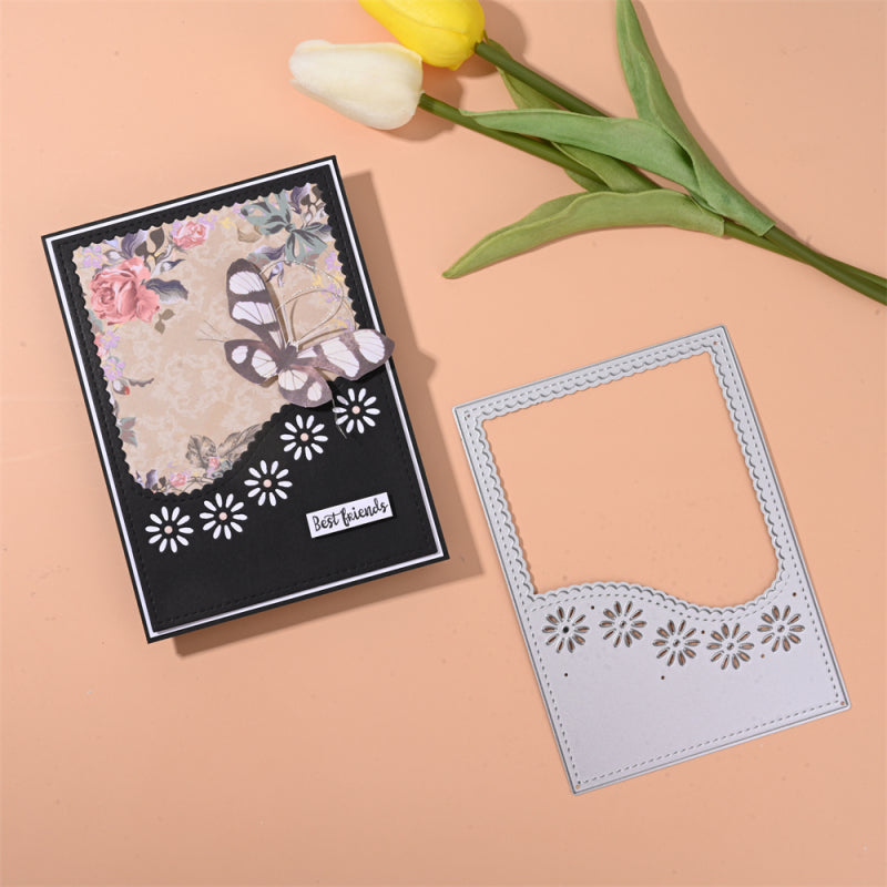 Kokorosa Metal Cutting Dies with Daisy Lace Background Board