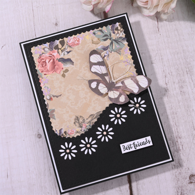 Kokorosa Metal Cutting Dies with Daisy Lace Background Board