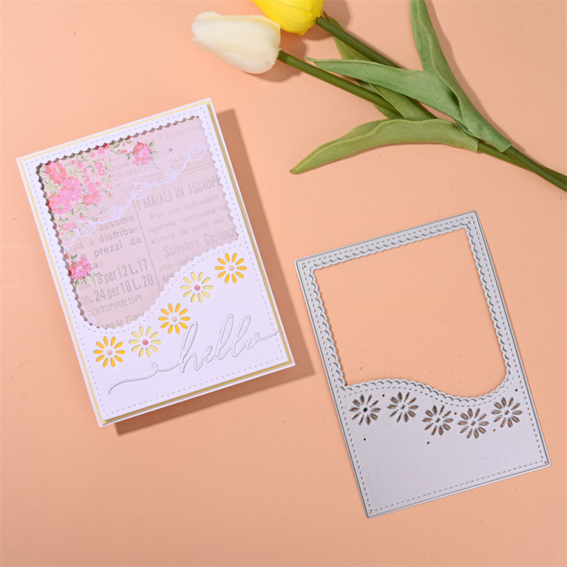 Kokorosa Metal Cutting Dies with Daisy Lace Background Board