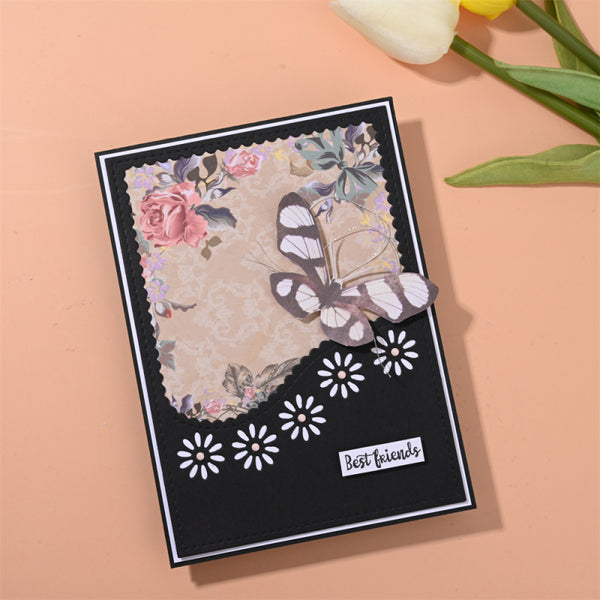 Kokorosa Metal Cutting Dies with Daisy Lace Background Board