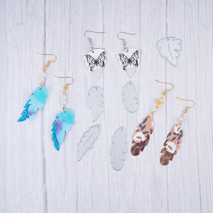 Kokorosa Earring Metal Cutting Dies with Feather Shape