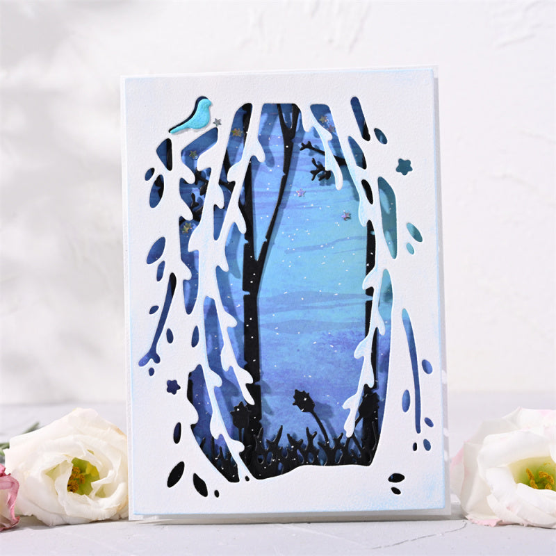 Kokorosa Metal Cutting Dies with Forest Silhouette Background Board