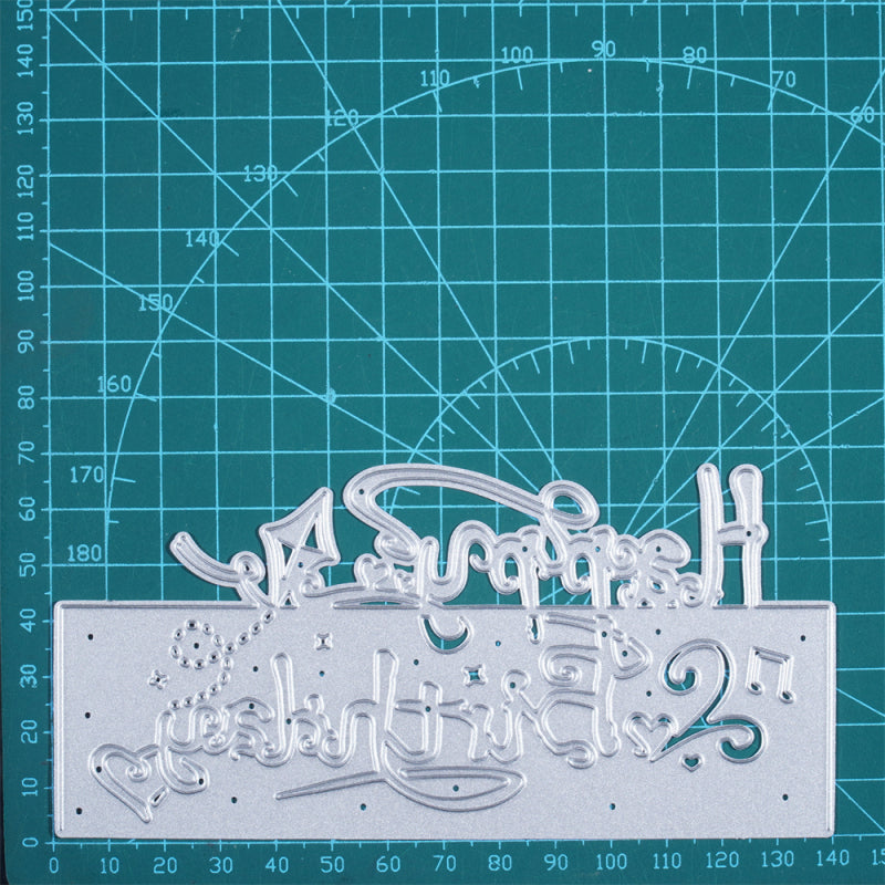 Kokorosa Metal Cutting Dies with Happy Birthday Hollow English Background Board