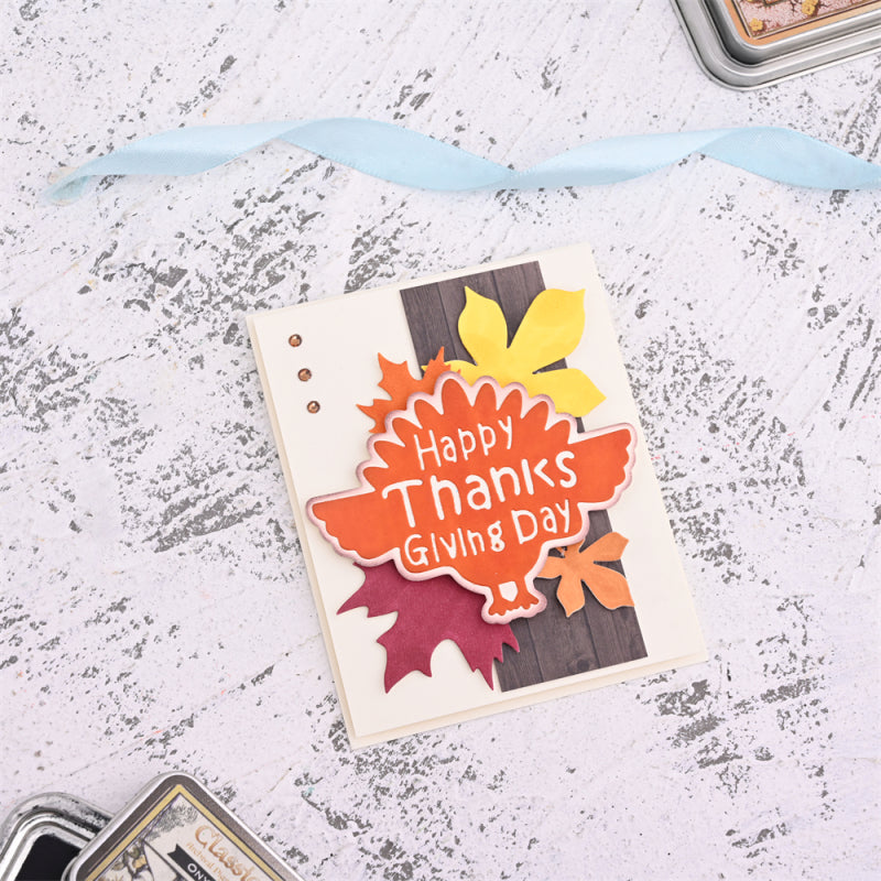 Kokorosa Metal Cutting Dies with Happy Thanksgiving Day Word Decoration