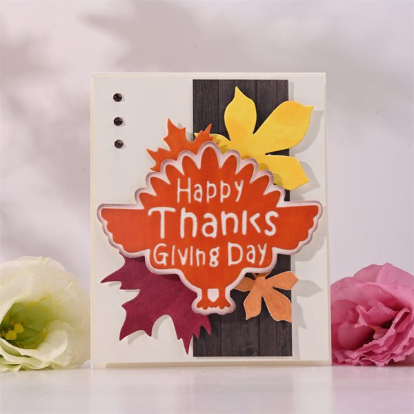 Kokorosa Metal Cutting Dies with Happy Thanksgiving Day Word Decoration
