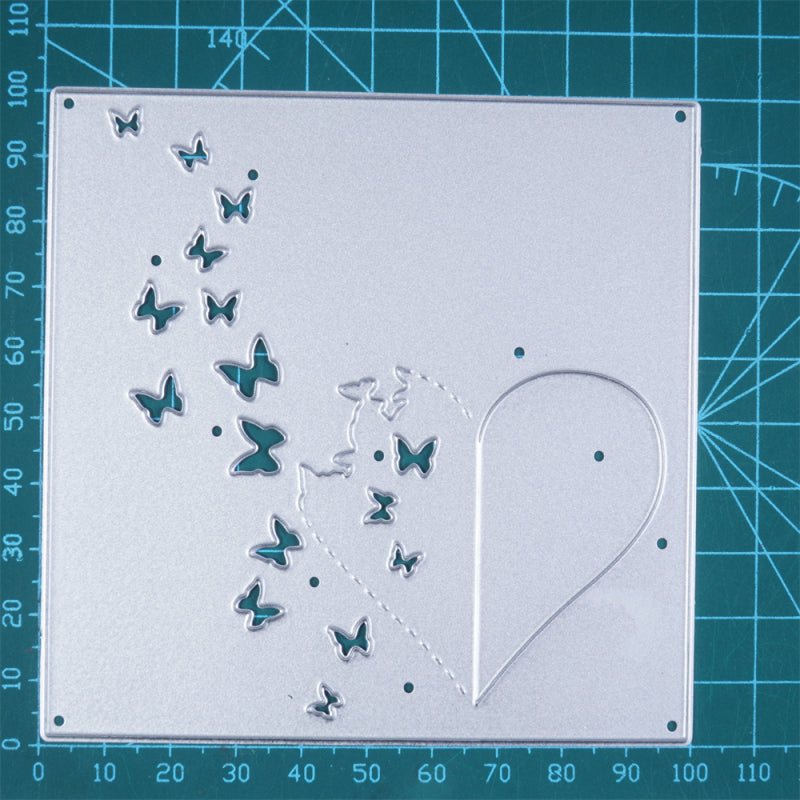 Kokorosa Metal Cutting Dies with Heart of Butterflies Background Board