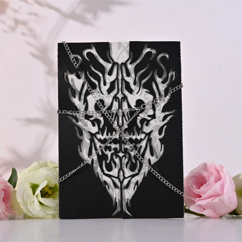 Kokorosa Metal Cutting Dies with Hellfire Skeleton Skull Background