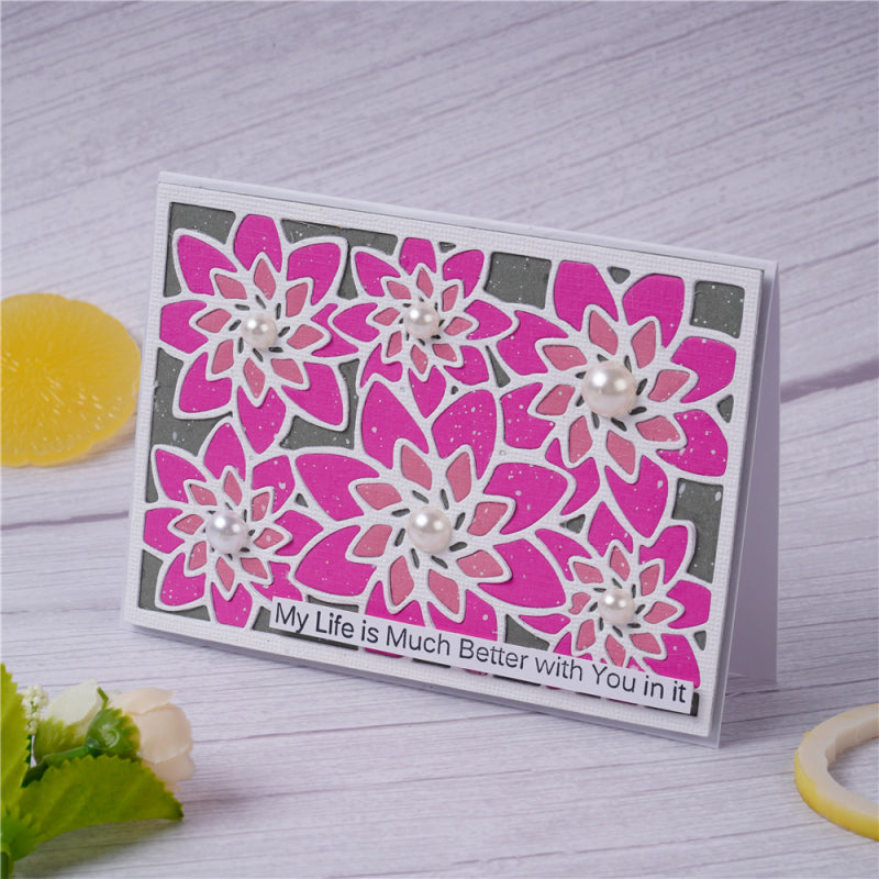 Kokorosa Metal Cutting Dies with Hollow Flower Background