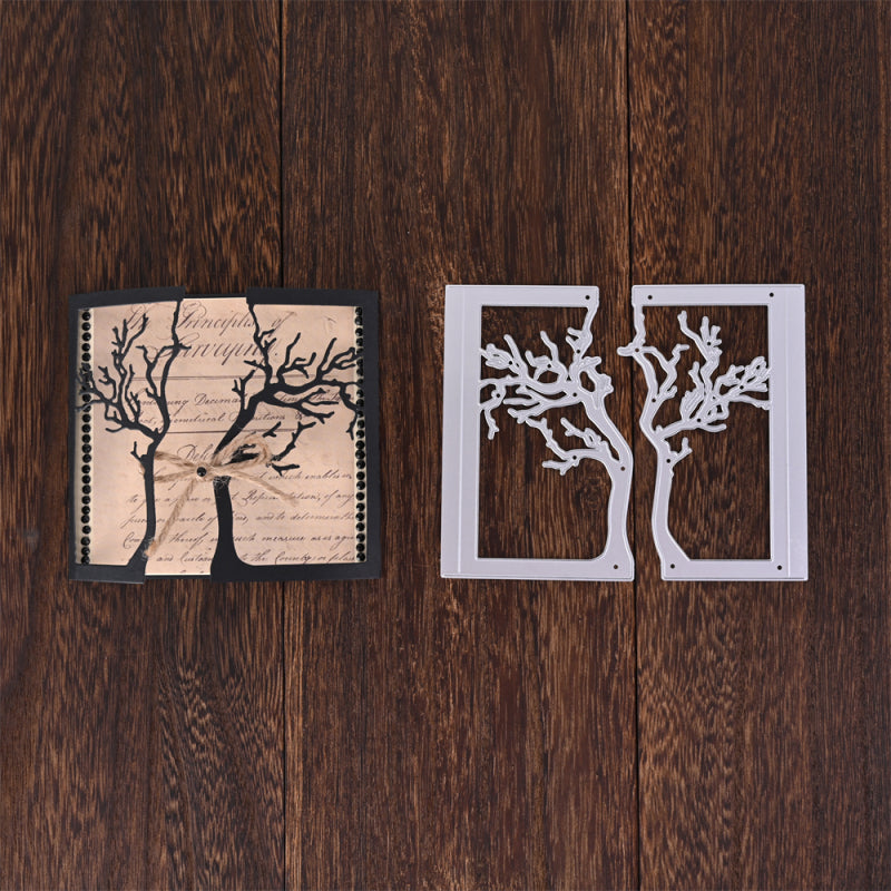 Kokorosa Metal Cutting Dies with Hollow Tree Greeting Card Cover