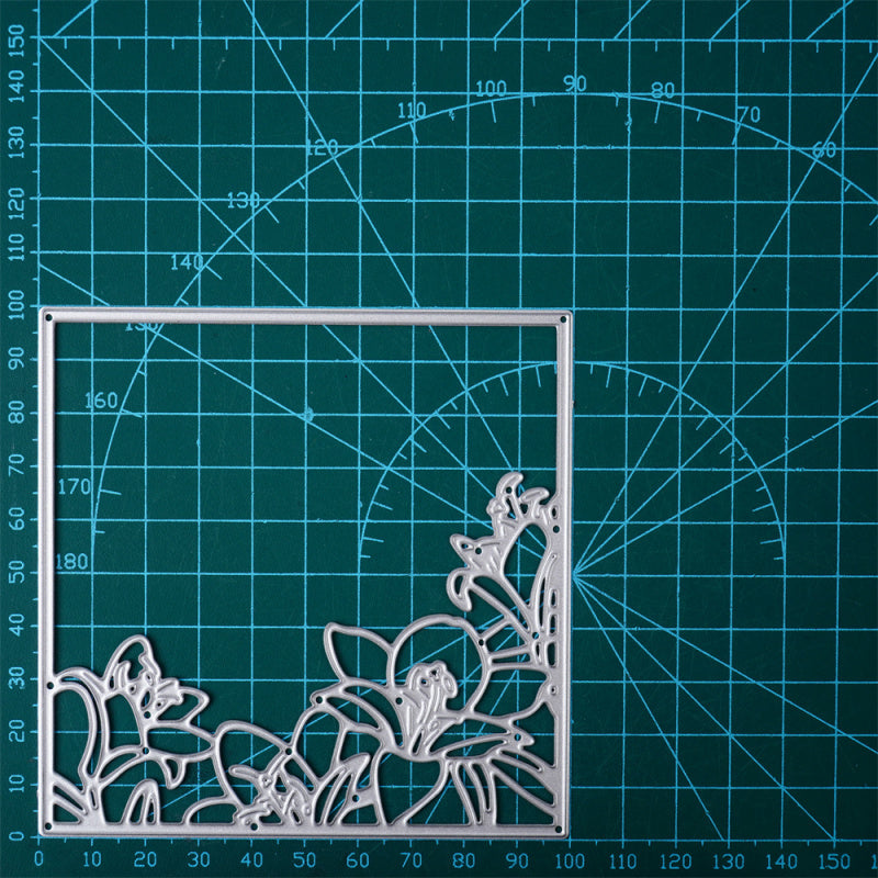 Kokorosa Metal Cutting Dies with Lily Flower Border Background