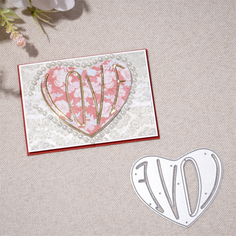 Kokorosa Metal Cutting Dies with Love Heart Border