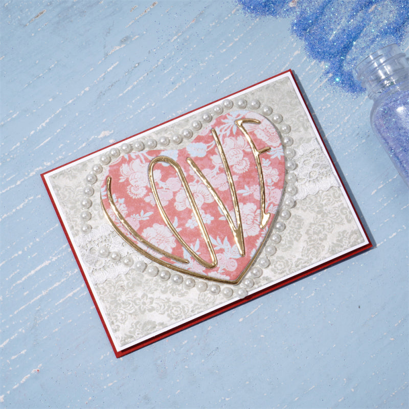 Kokorosa Metal Cutting Dies with Love Heart Border