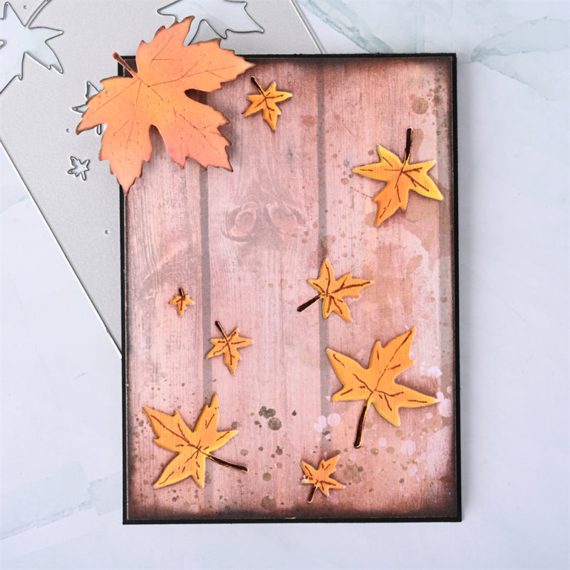 Kokorosa Metal Cutting Dies with Maple Leaf Background Board