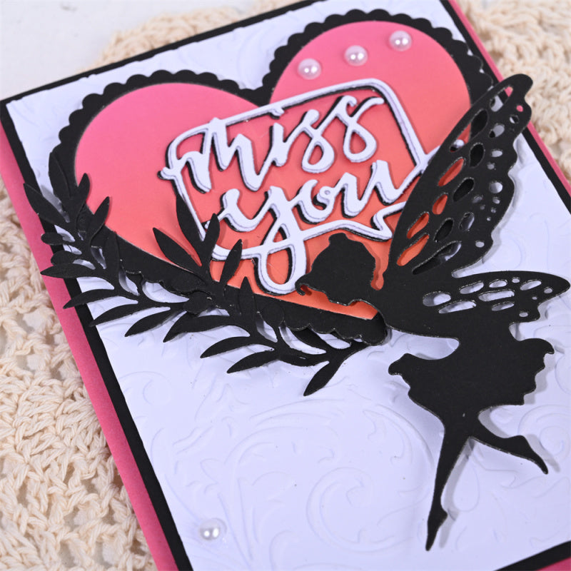 Kokorosa Metal Cutting Dies with Miss You Phrase Border