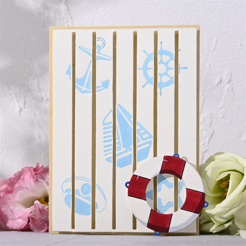 Kokorosa Metal Cutting Dies with Nautical Elements Background