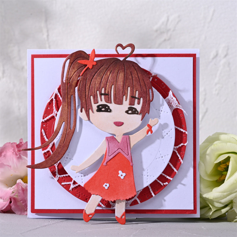 Kokorosa Metal Cutting Dies with Ponytail Girl