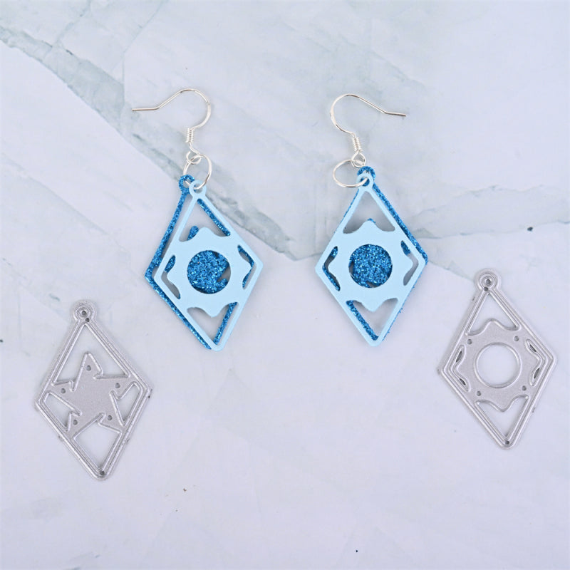 Kokorosa Earring Cutting Dies with Rhombus and Openwork Pattern