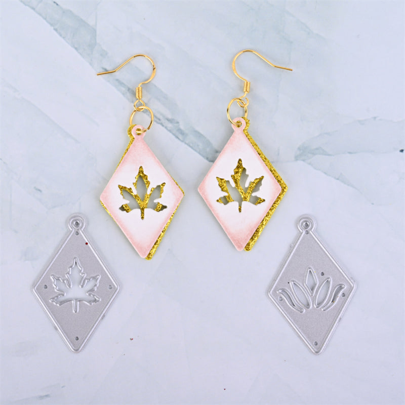 Kokorosa Earring Cutting Dies with Rhombus and Openwork Pattern