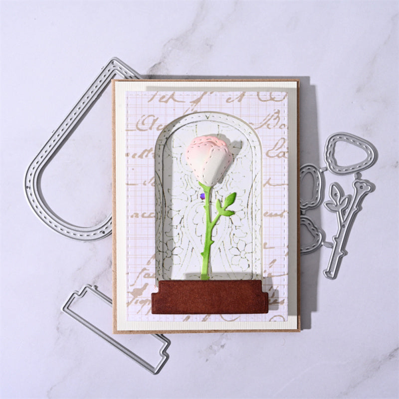 Kokorosa Metal Cutting Dies with Rose in Glass