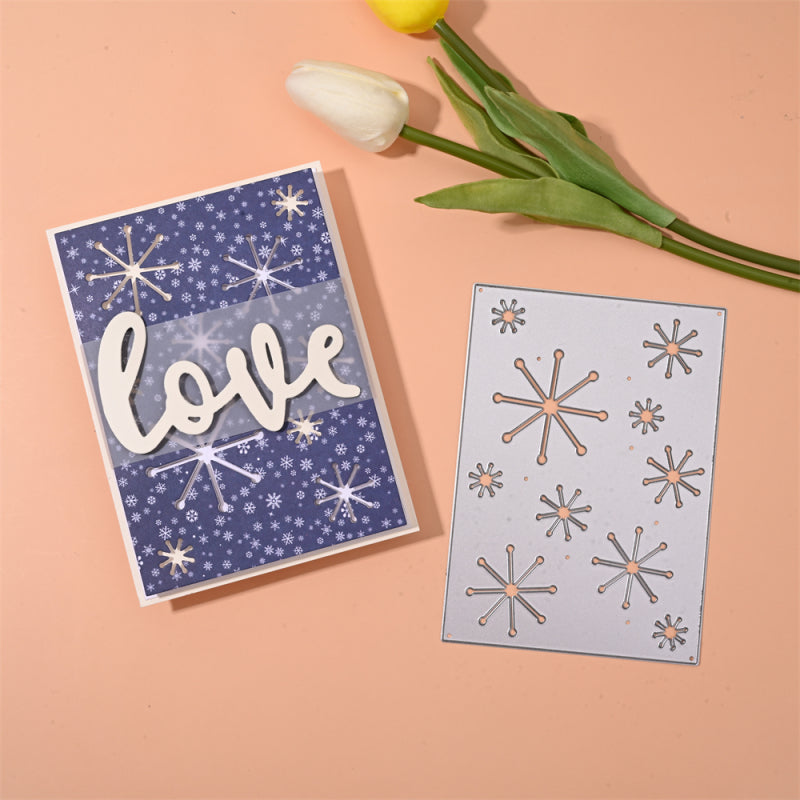 Kokorosa Metal Cutting Dies with Shining Star Snowflake Background Board