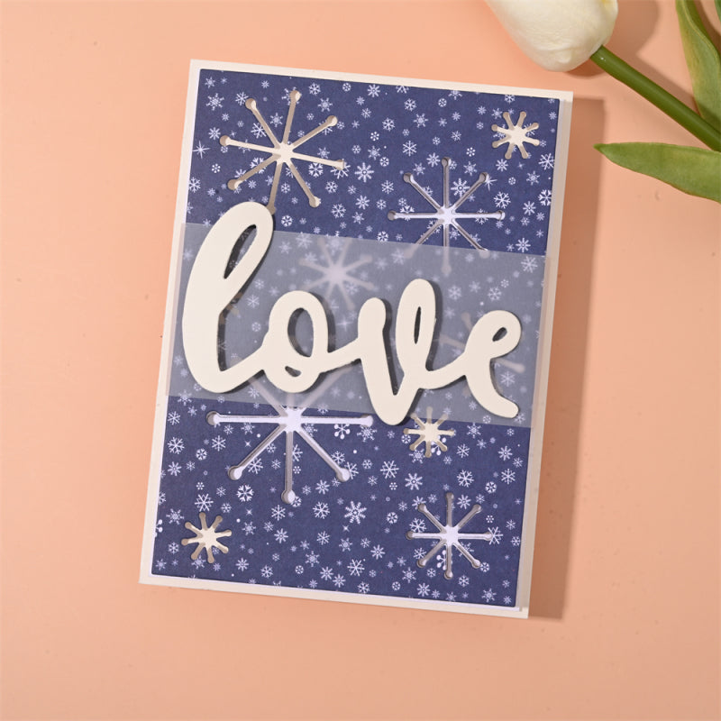 Kokorosa Metal Cutting Dies with Shining Star Snowflake Background Board