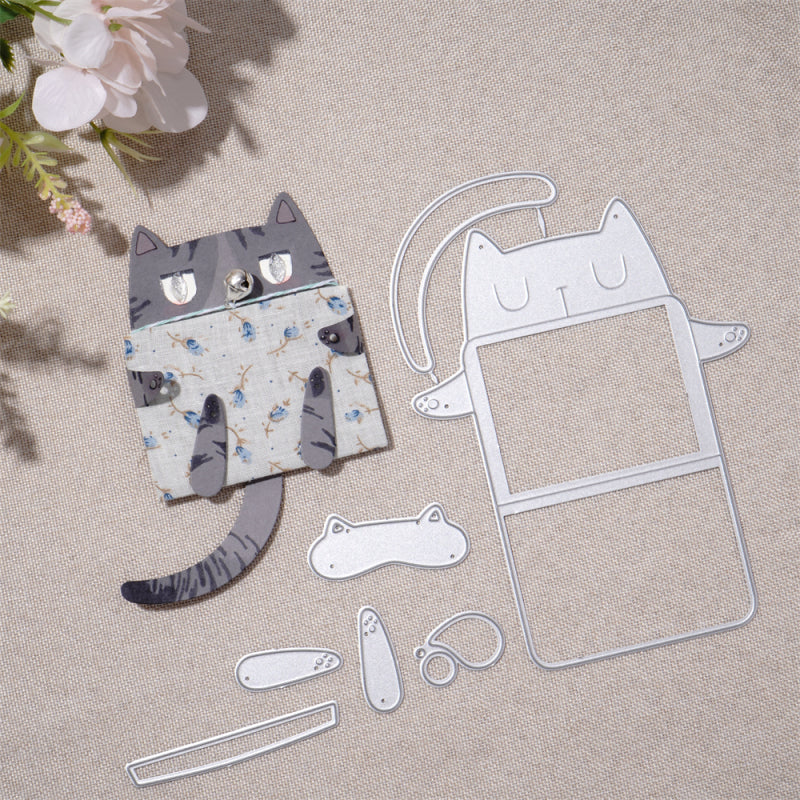 Kokorosa Metal Cutting Dies with Sleeping Cat Greeting Card Envelope