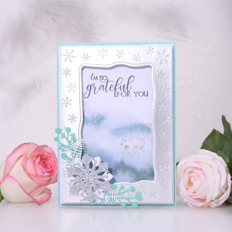 Kokorosa Metal Cutting Dies with Snowflake Photo Frame Border