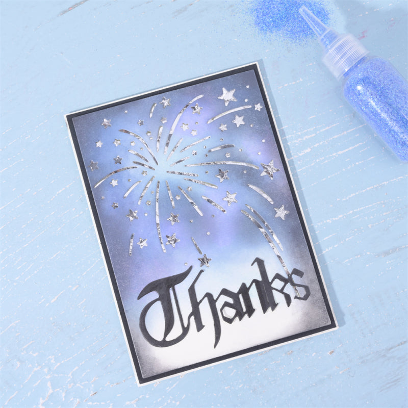 Kokorosa Metal Cutting Dies with Stars and Fireworks Background Board