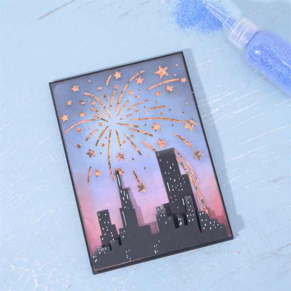 Kokorosa Metal Cutting Dies with Stars and Fireworks Background Board
